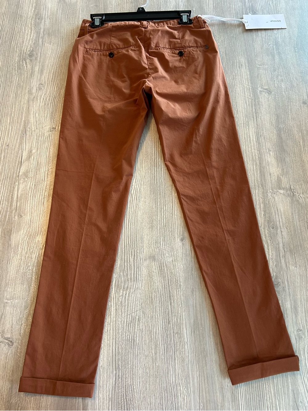 DONDUP GAUBERT SLIM-FIT COTTON WEAVE CUFFED ITALIAN TROUSERS 29 x 29 UNCUFFED 31 - Picture 4 of 11